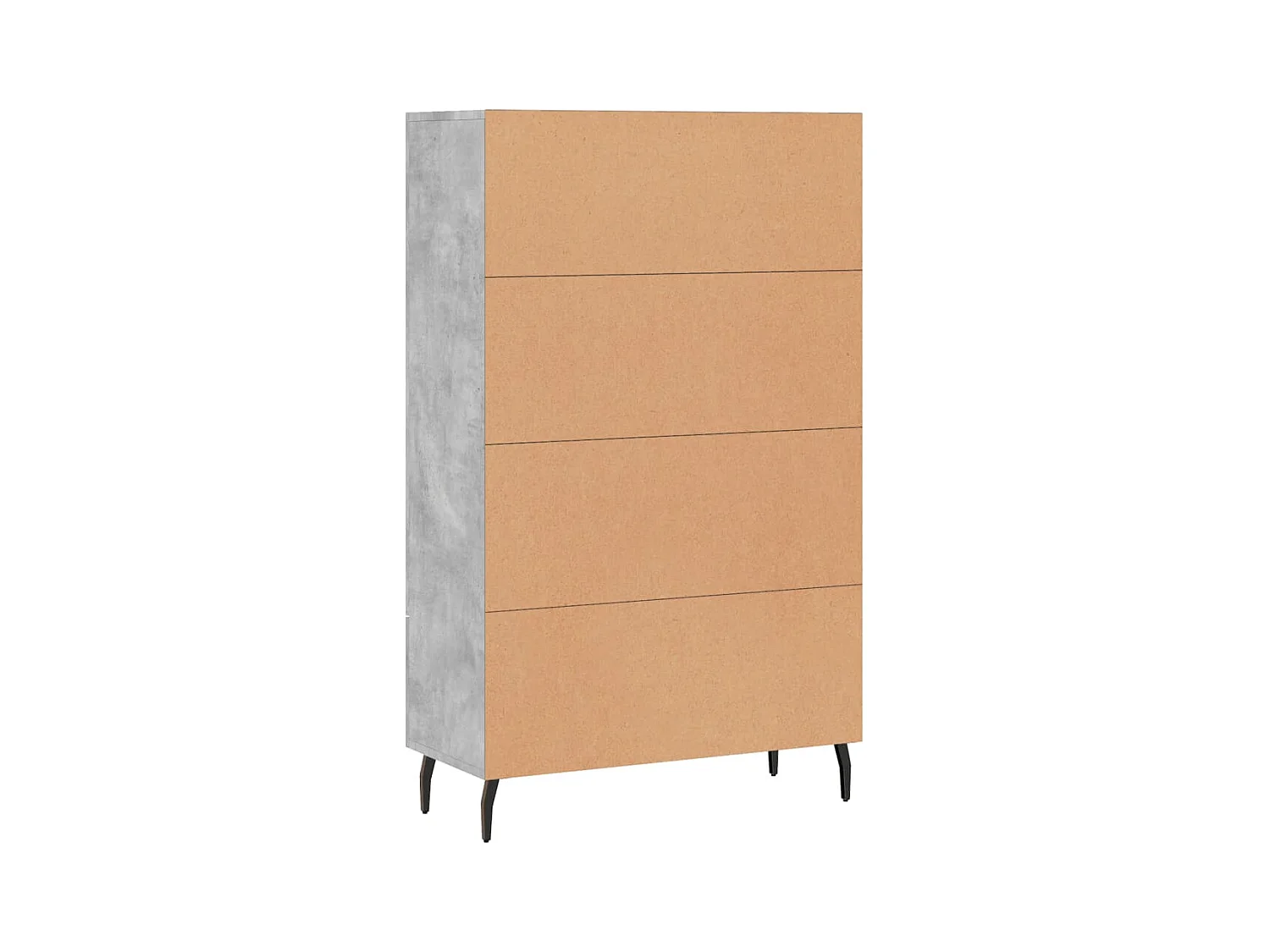 Credenza buffet cassettiera mobile contenitore organizer cucina soggiorno soggiorno alto 69,5 x 31 x 115 cm derivati ​​del legno grigio 02_0034478