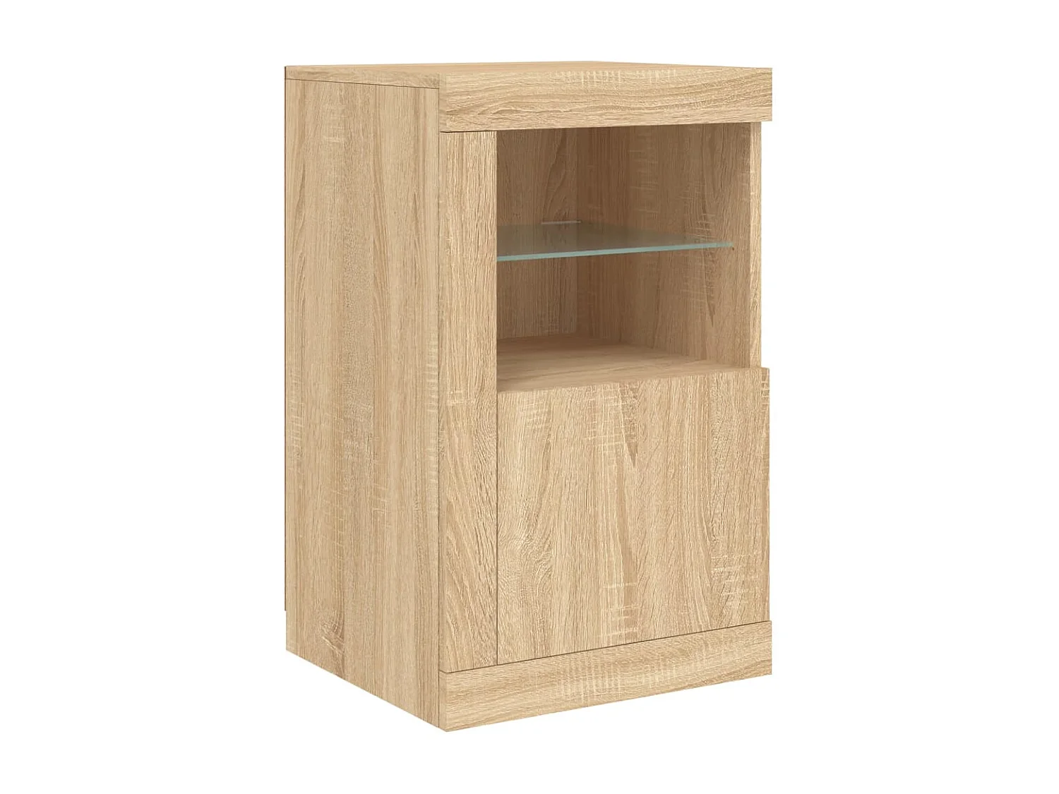 Buffet aparador cômoda armário organizador de unidade cozinha sala sala com luzes LED sonoma 123 x 37 x 67 cm marrom 02_0029936
