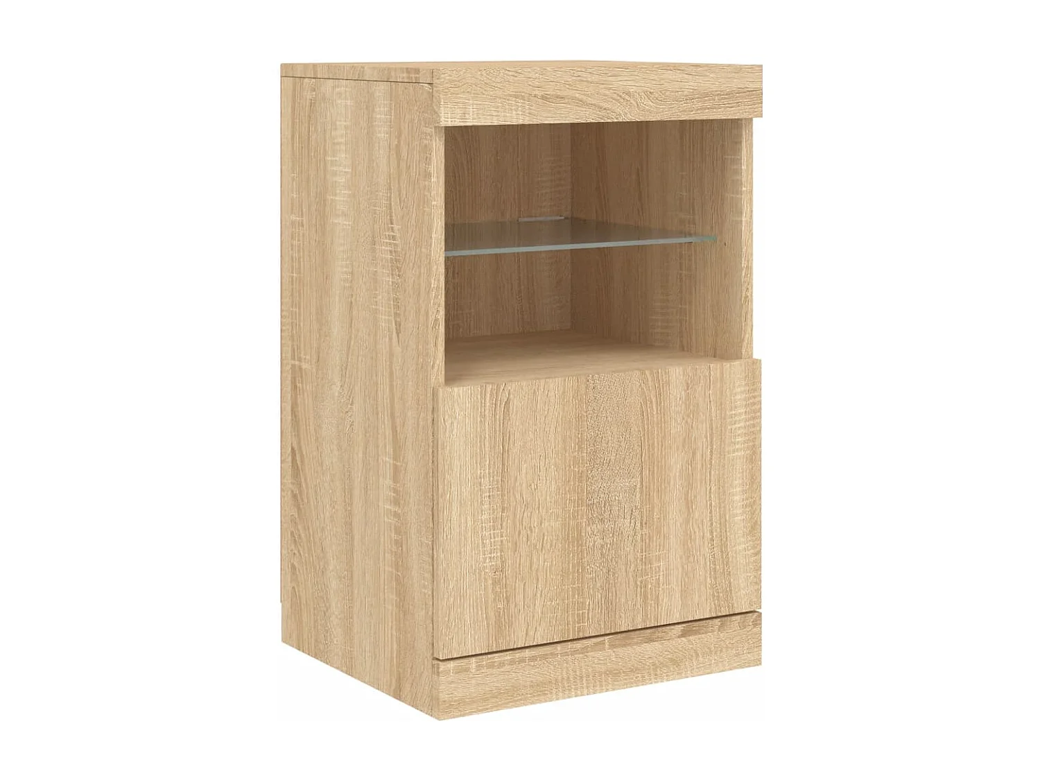 Buffet aparador cômoda armário organizador de unidade cozinha sala sala com luzes LED sonoma 123 x 37 x 67 cm marrom 02_0029936