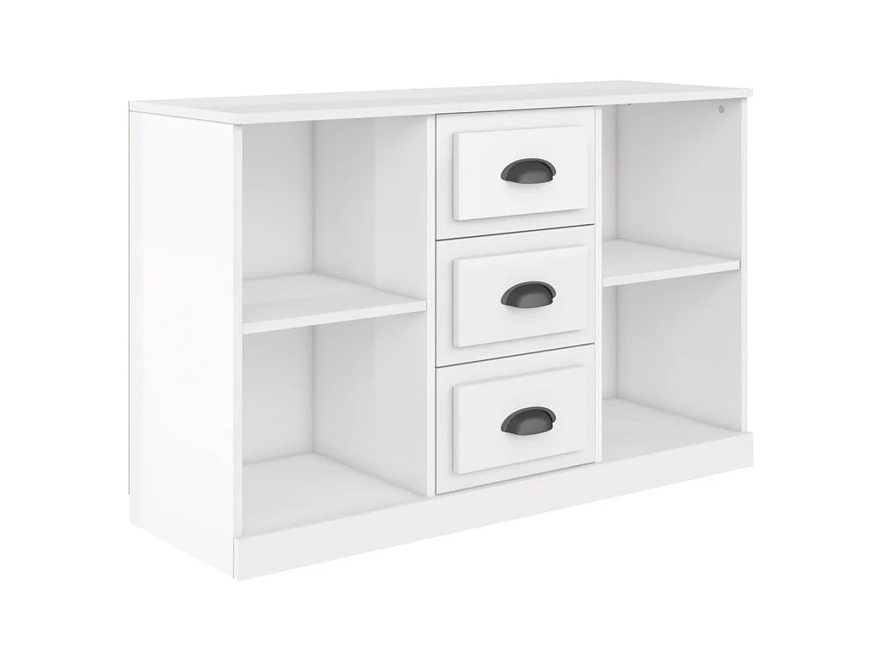 Credenza buffet cassettiera mobile contenitore organizer cucina soggiorno lucido 104,5 x 35,5 x 67,5 cm derivati ​​del legno bianco 02_0030565