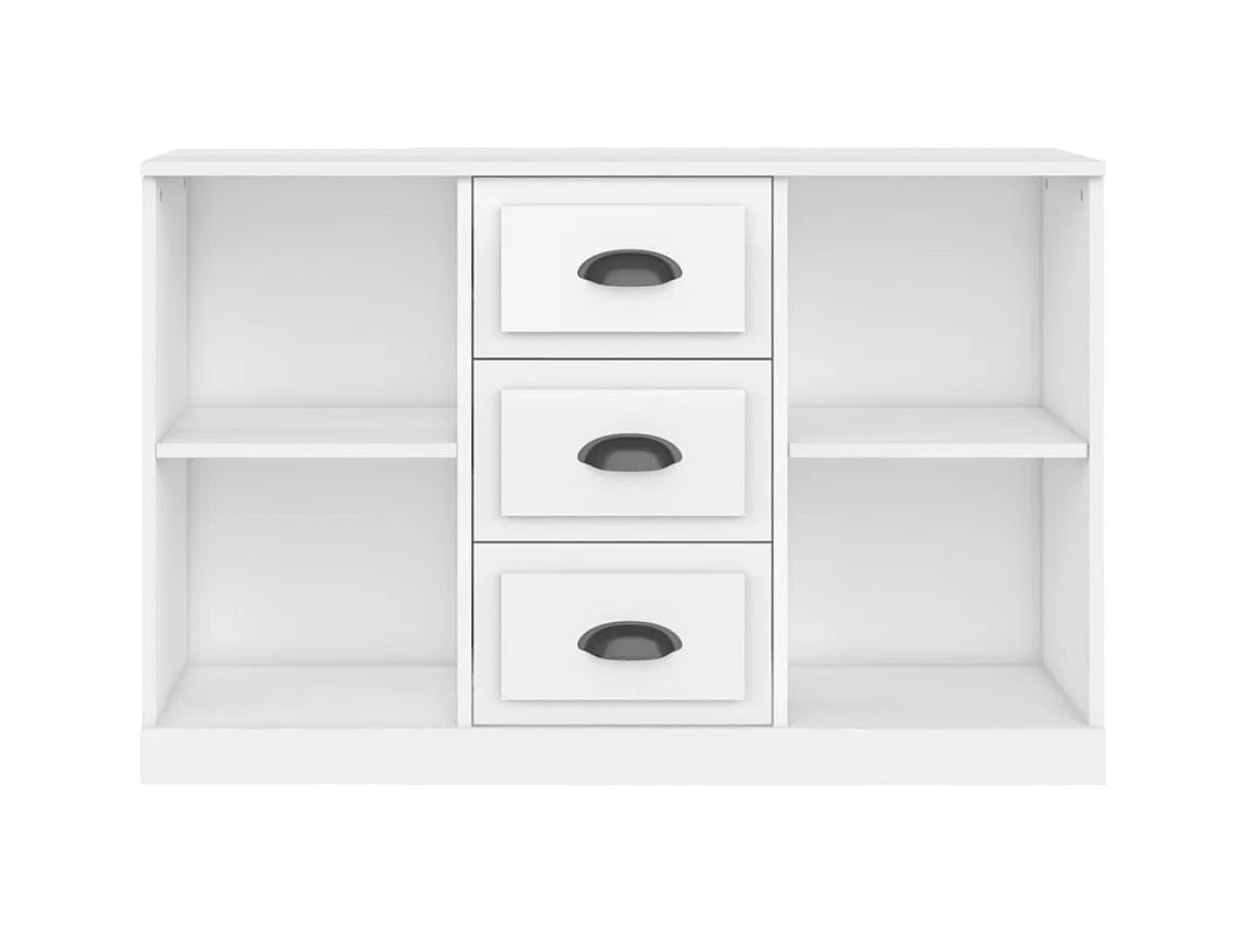Credenza buffet cassettiera mobile contenitore organizer cucina soggiorno lucido 104,5 x 35,5 x 67,5 cm derivati ​​del legno bianco 02_0030565