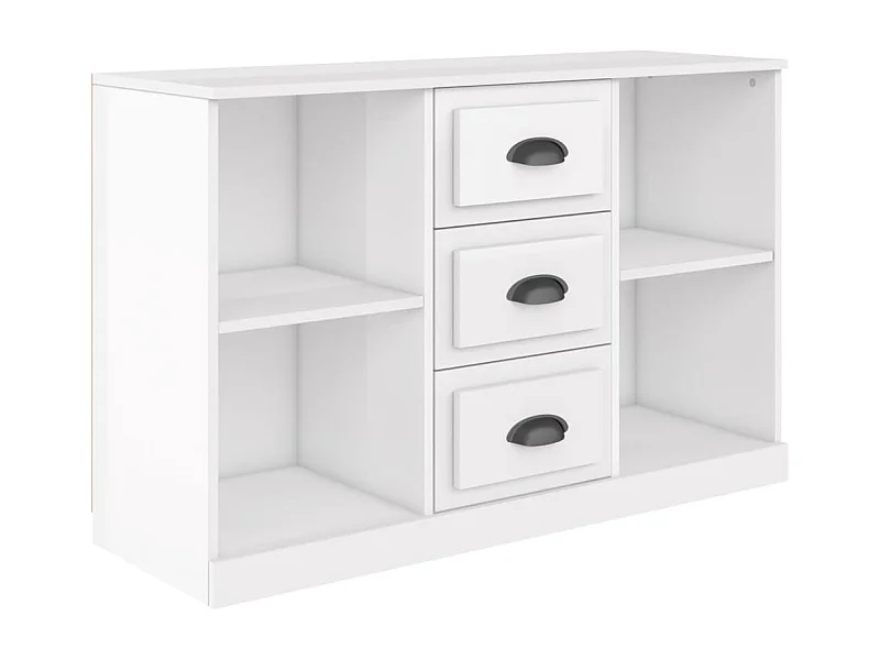 Credenza buffet cassettiera mobile contenitore organizer cucina soggiorno lucido 104,5 x 35,5 x 67,5 cm derivati ​​del legno bianco 02_0030565