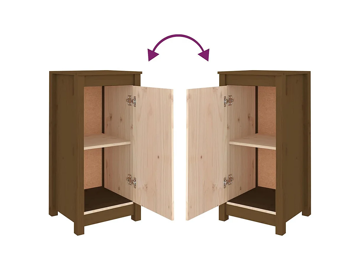 Credenza buffet cassettiera mobile contenitore organizer cucina soggiorno soggiorno 39 x 35 x 80 cm legno massello di pino marrone 02_0035747