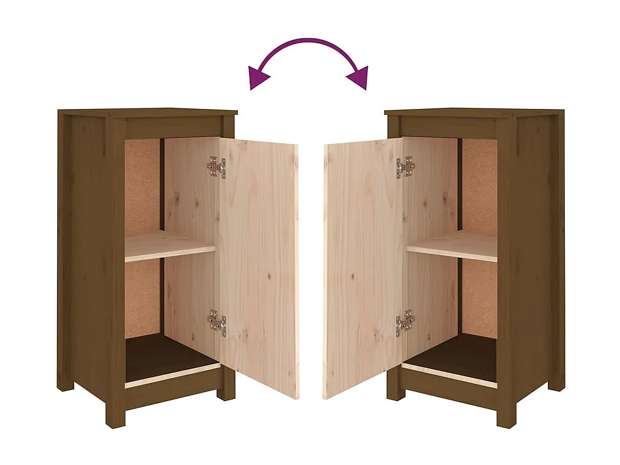Credenza buffet cassettiera mobile contenitore organizer cucina soggiorno soggiorno 39 x 35 x 80 cm legno massello di pino marrone 02_0035747