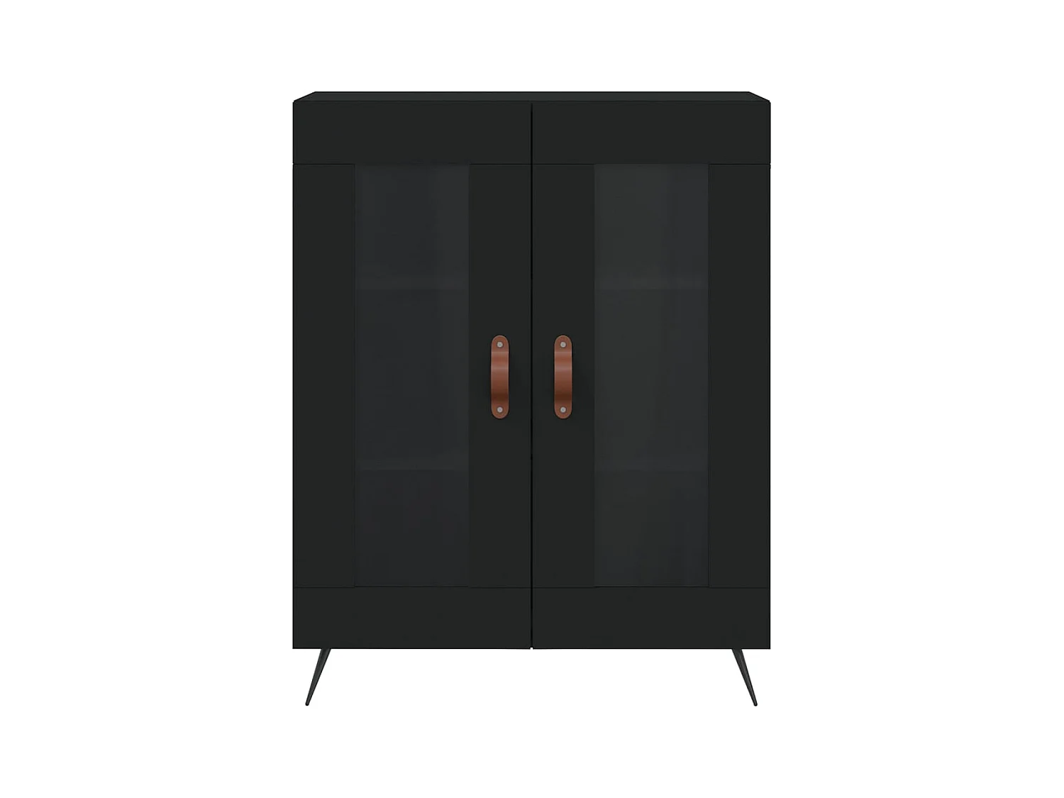 Aparador buffet cómoda armario mueble organizador cocina salón salón alto 69,5 x 34 x 180 cm madera contrachapada negra 02_0035007