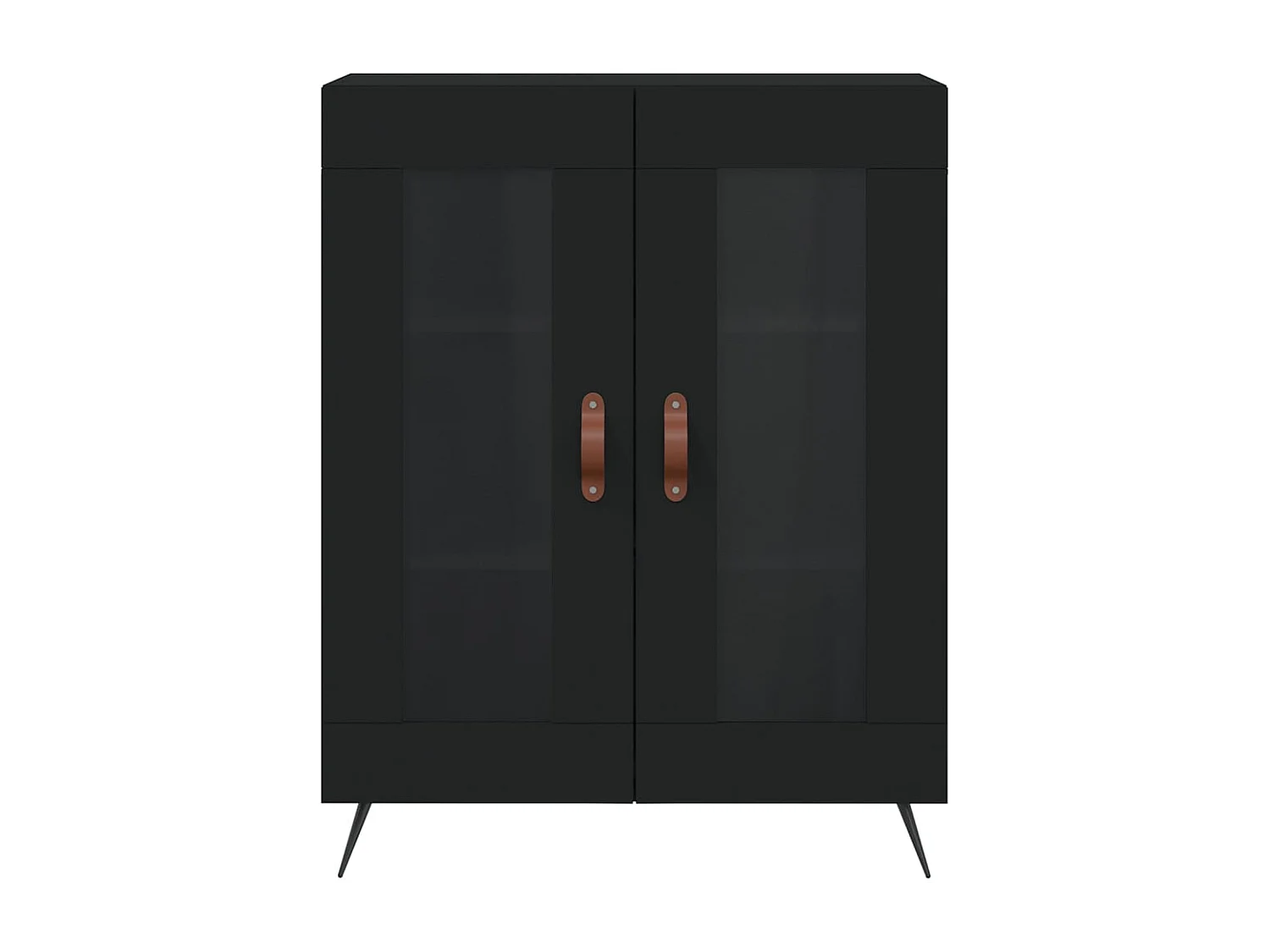 Credenza buffet cassettiera mobile contenitore organizer cucina soggiorno soggiorno alto 69,5 x 34 x 180 cm multistrato nero 02_0035007