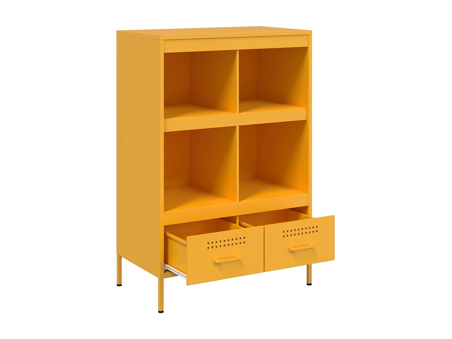 Aparador buffet cómoda armario mueble organizador cocina salón salón alto amarillo mostaza 68 x 39 x 101,5 cm acero amarillo 02_0034735