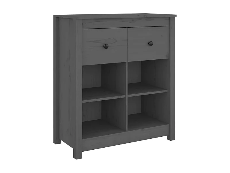 Credenza buffet cassettiera mobile contenitore organizer cucina soggiorno soggiorno 70 x 35 x 80 cm legno massello di pino grigio 02_0031802
