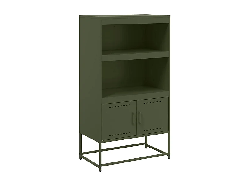 Credenza cassettiera cassettiera mobile contenitore organizer cucina soggiorno soggiorno oliva alto 68,5 x 38,5 x 123,5 cm acciaio verde 02_0035644