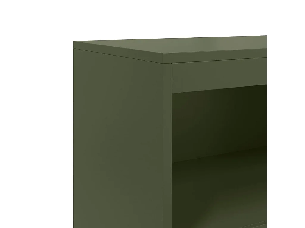Aparador cómoda cómoda armario mueble organizador cocina salón salón alto oliva 68,5 x 38,5 x 123,5 cm acero verde 02_0035644