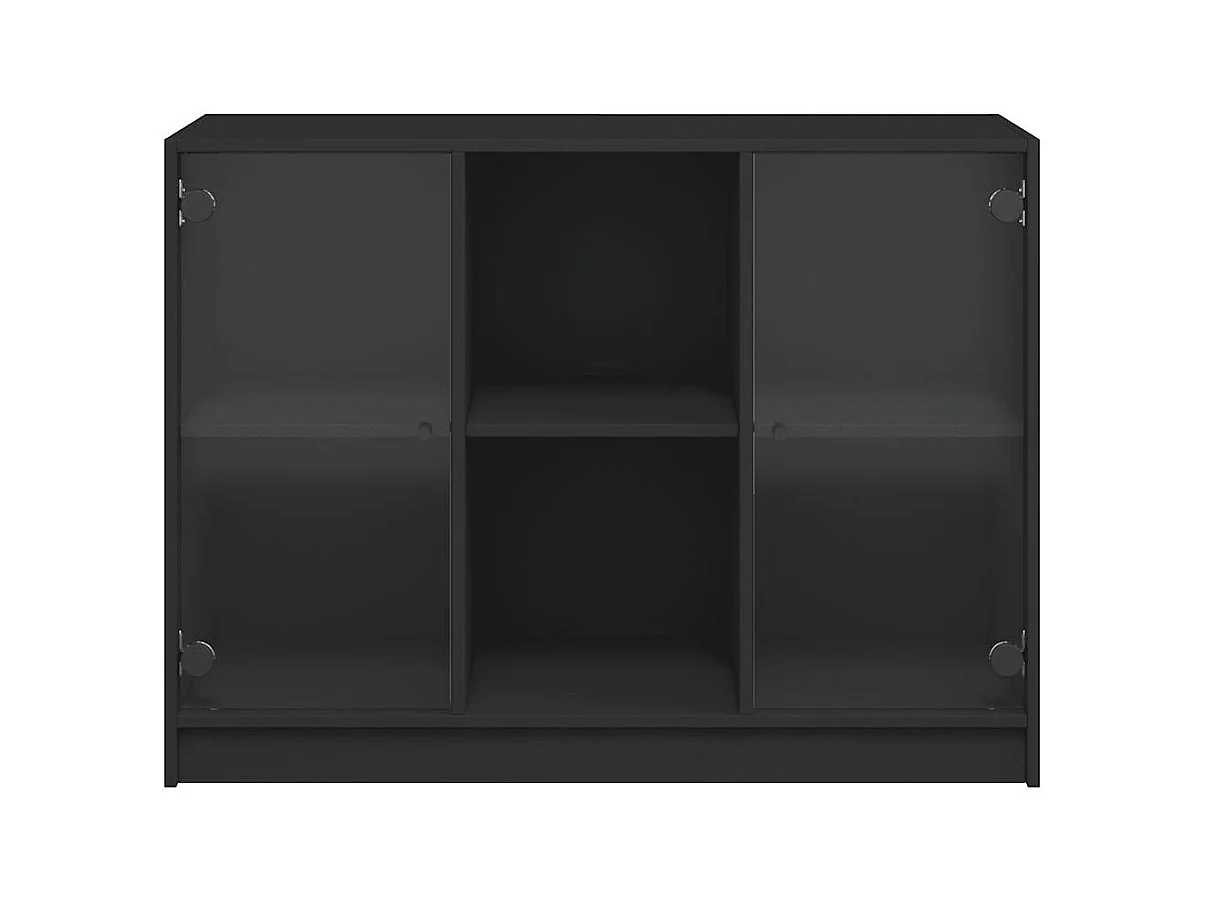 Aparador cômoda armário armário organizador cozinha sala sala 102 x 37 x 75,5 cm madeira trabalhada preta 02_0035819