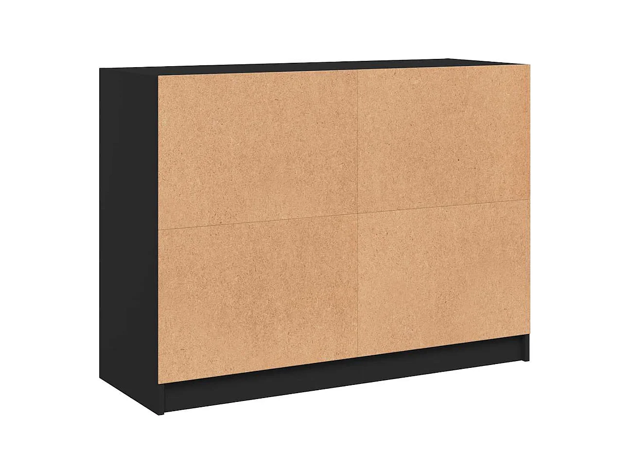 Aparador cômoda armário armário organizador cozinha sala sala 102 x 37 x 75,5 cm madeira trabalhada preta 02_0035819