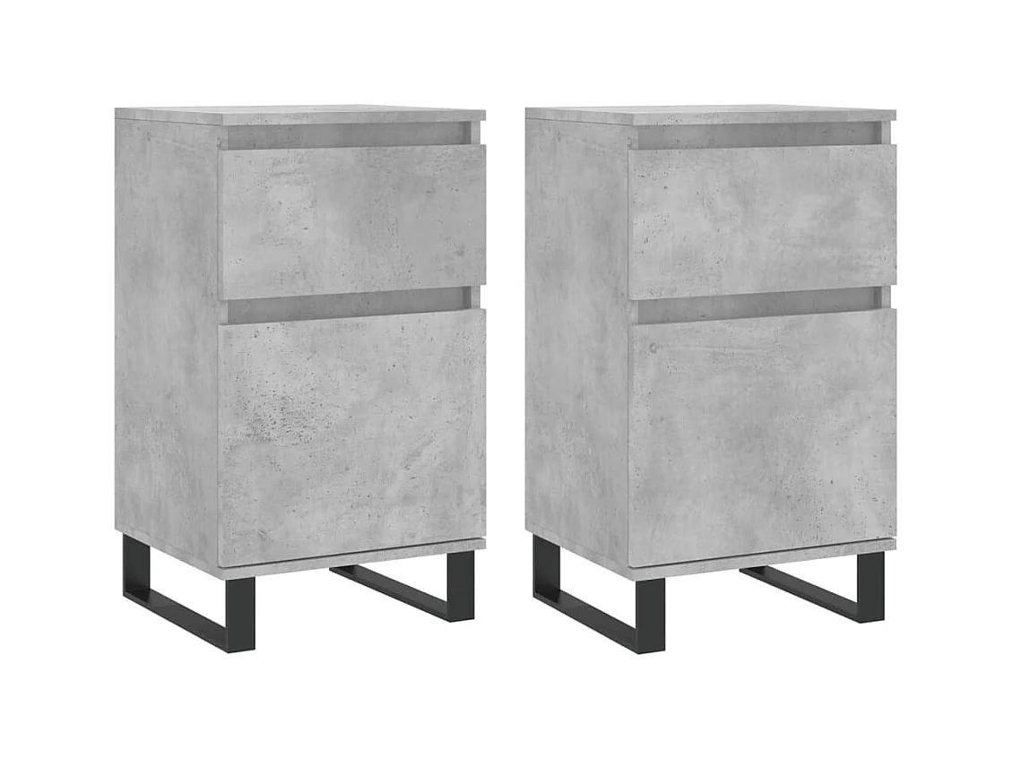 Credenza buffet cassettiera armadio contenitore organizer cucina soggiorno soggiorni set da 2 40 x 35 x 70 cm derivati ​​del legno grigio 02_0036848