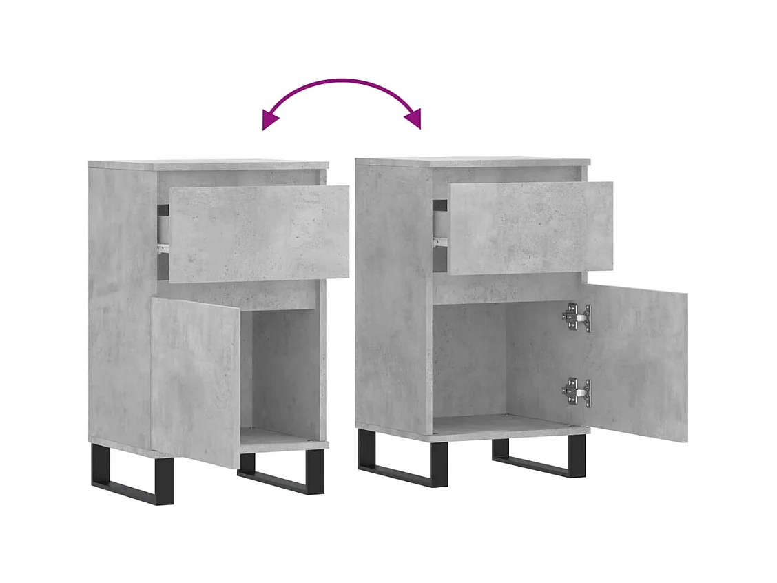 Credenza buffet cassettiera armadio contenitore organizer cucina soggiorno soggiorni set da 2 40 x 35 x 70 cm derivati ​​del legno grigio 02_0036848