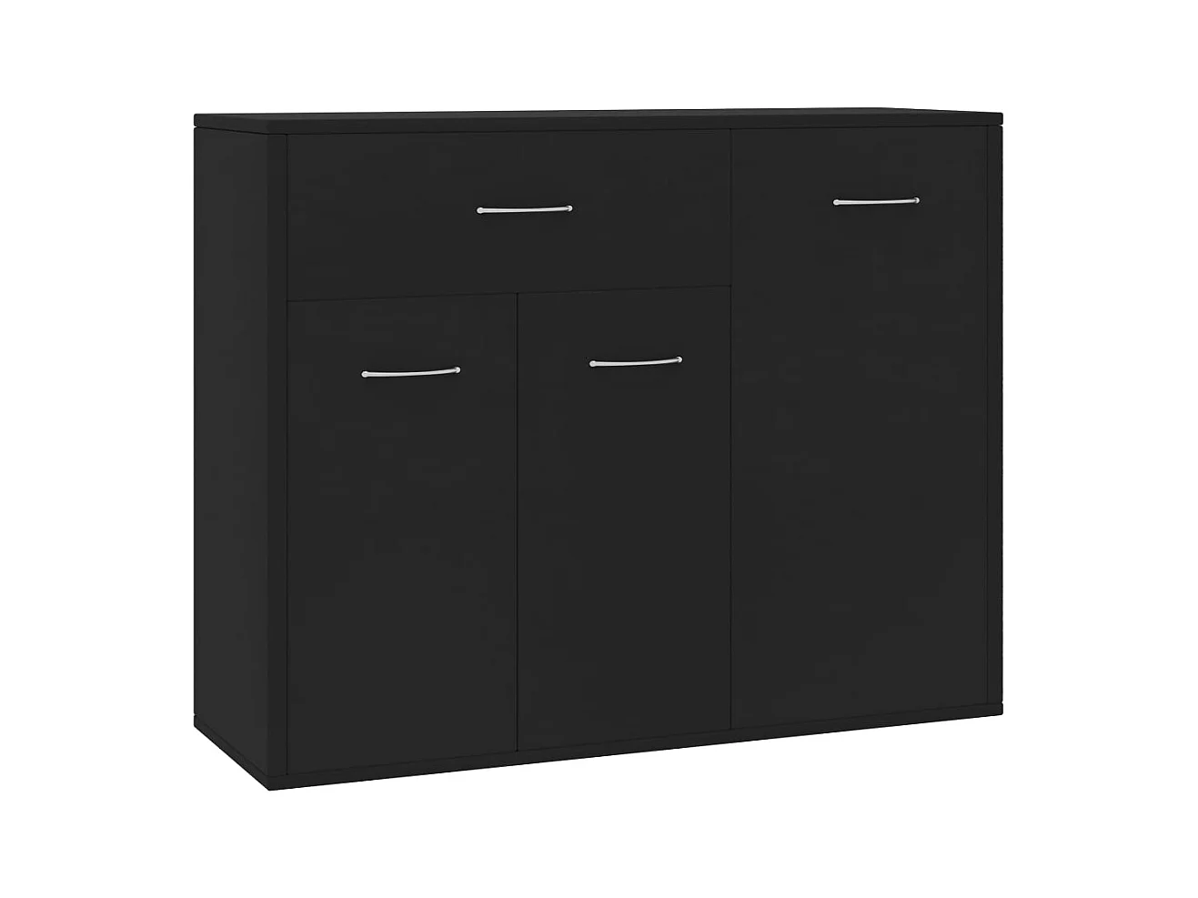 Buffet aparador cômoda armário unidade de armazenamento organizador cozinha sala de estar 88 x 30 x 70 cm madeira trabalhada preta 02_0036143