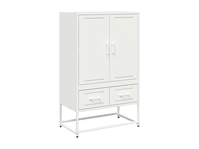 Aparador cómoda cómoda armario mueble organizador cocina salón salón alto 68 x 39 x 111,5 cm acero blanco 02_0032486
