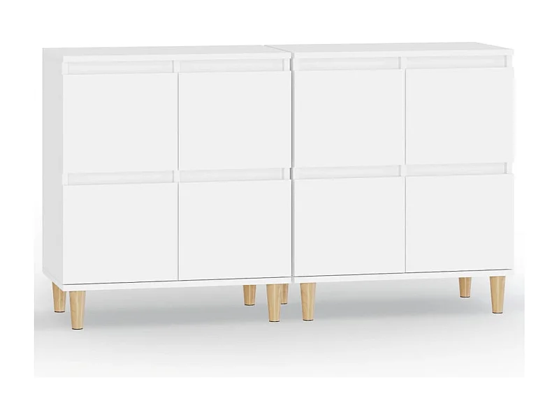 Credenza buffet cassettiera mobile contenitore organizer cucina soggiorno soggiorni set da 2 60 x 35 x 70 cm legno composito bianco 02_0036680