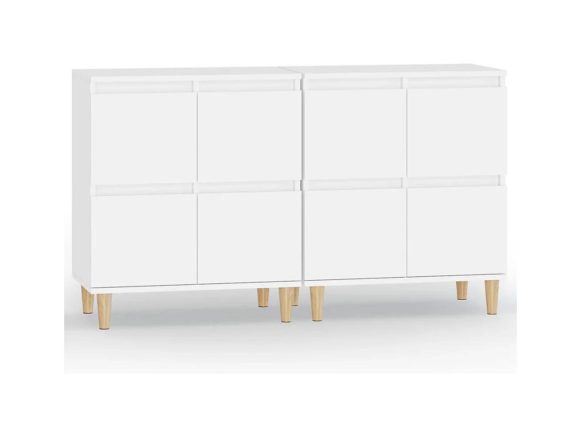 Credenza buffet cassettiera mobile contenitore organizer cucina soggiorno soggiorni set da 2 60 x 35 x 70 cm legno composito bianco 02_0036680