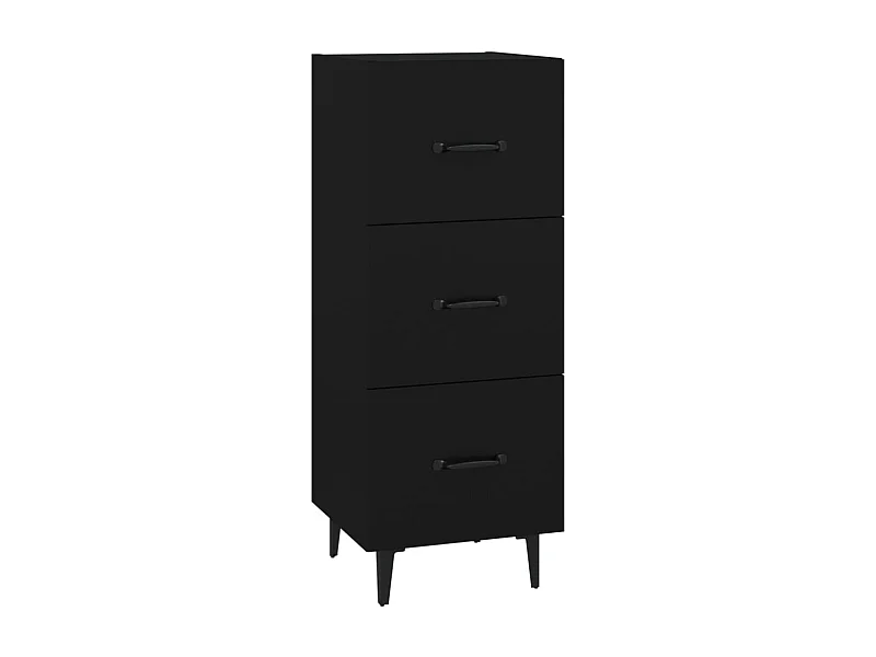 Aparador buffet cómoda armario mueble organizador cocina salón salón 34,5 x 34 x 90 cm madera contrachapada negra 02_0035880