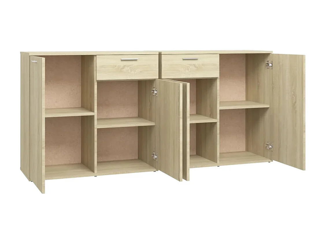 Aparador aparador cômoda armário organizador cozinha sala sala Sonoma 160 x 36 x 75 cm madeira trabalhada marrom 02_0031497