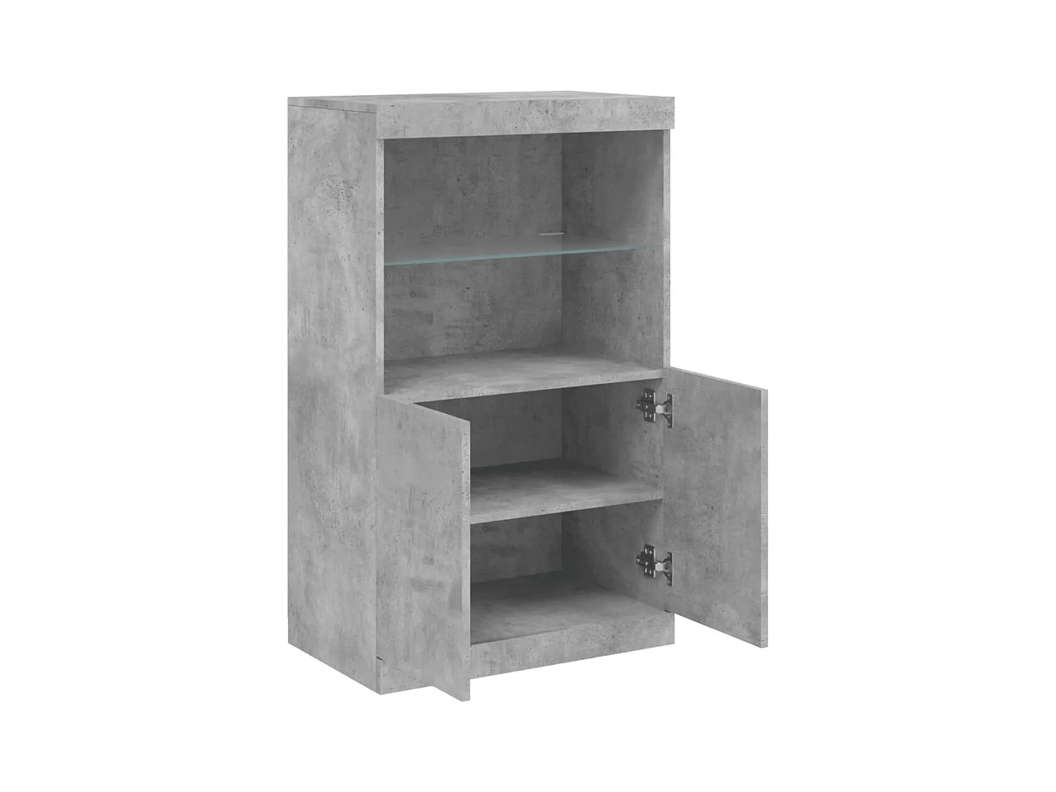 Aparador buffet cômoda armário organizador cozinha sala sala com luzes LED 60,5 x 37 x 100 cm cinza 02_0030001