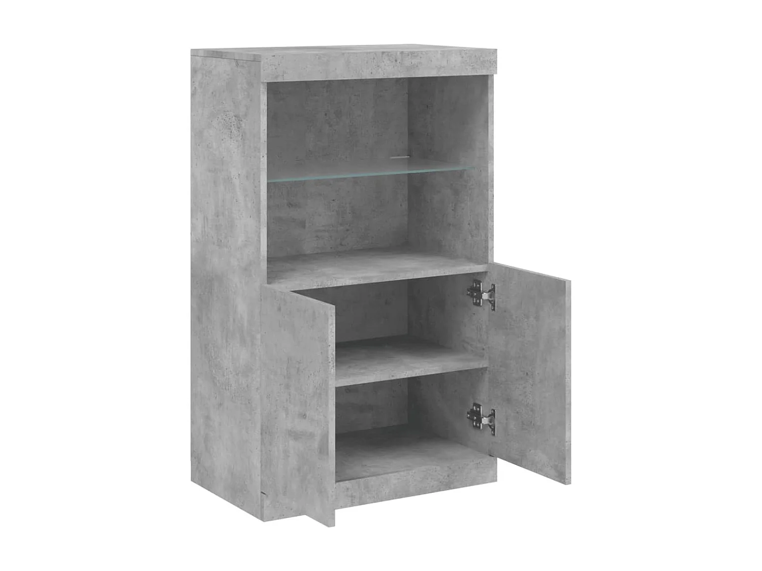 Aparador buffet cômoda armário organizador cozinha sala sala com luzes LED 60,5 x 37 x 100 cm cinza 02_0030001