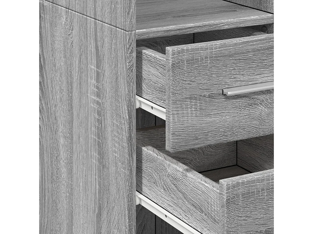 Aparador aparador cómoda armario mueble organizador cocina salón salón alto Sonoma 50 x 42,5 x 185 cm madera contrachapada gris 02_0035373