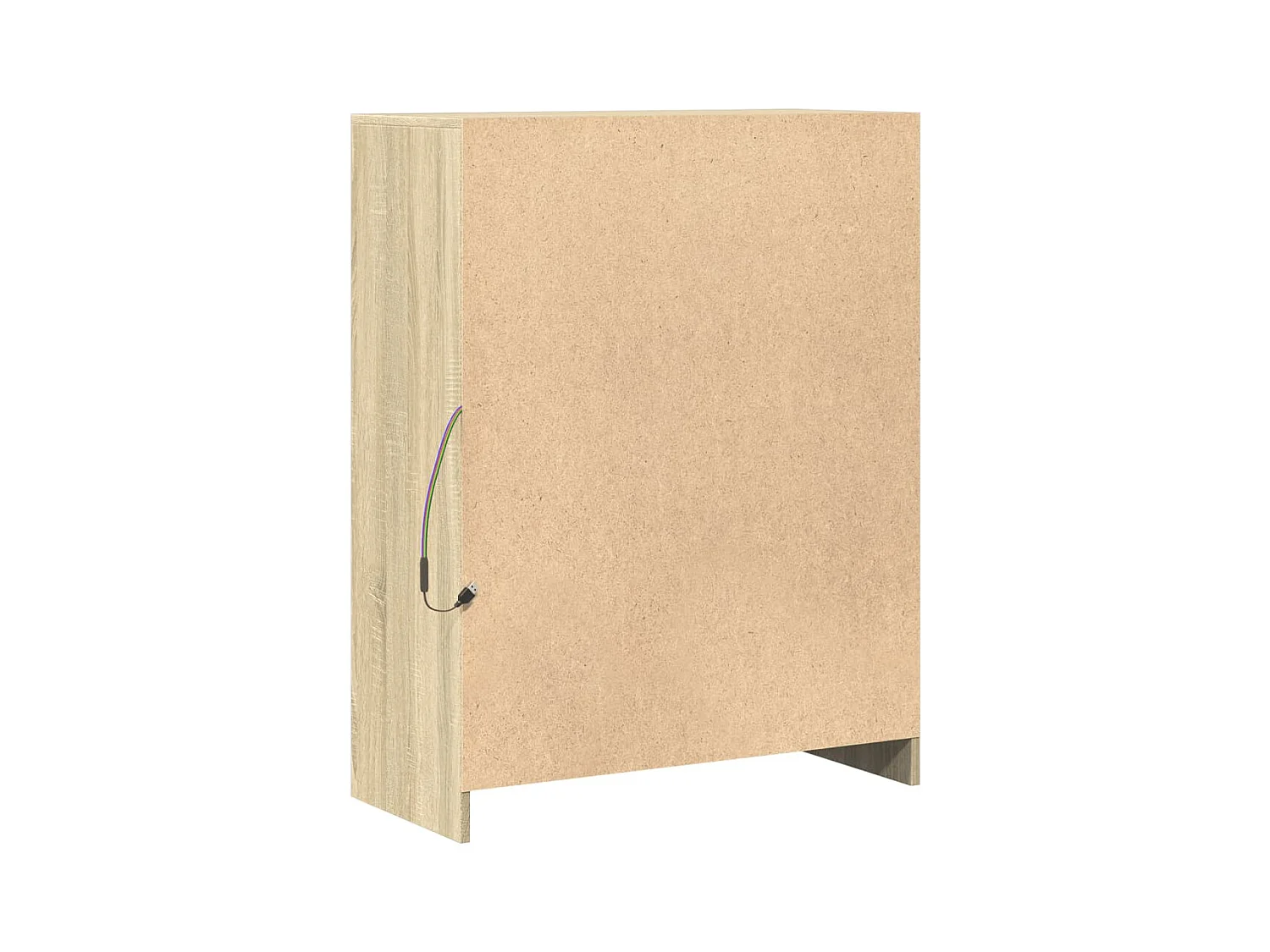 Buffet aparador cômoda armário organizador de unidade cozinha sala sala com Sonoma LED 77 x 34 x 100 cm madeira trabalhada marrom 02_0029799