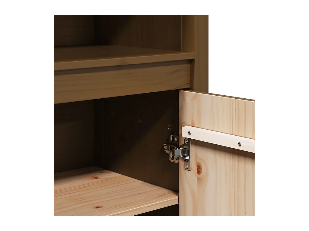 Aparador cómoda cómoda armario mueble organizador cocina salón salón alto 80 x 35 x 154 cm madera maciza de pino marrón 02_0034759