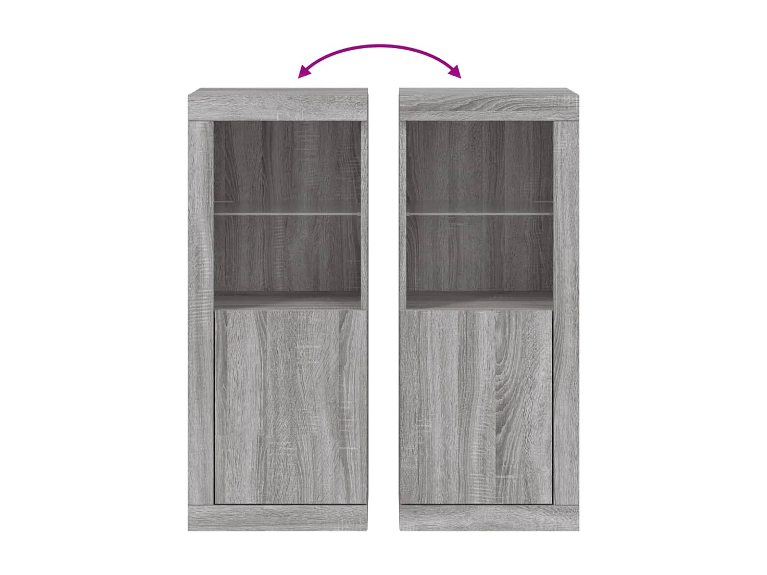 Aparador cómoda mueble almacenaje organizador cocina salón salón con luces LED sonoma 41 x 37 x 100 cm gris 02_0030072