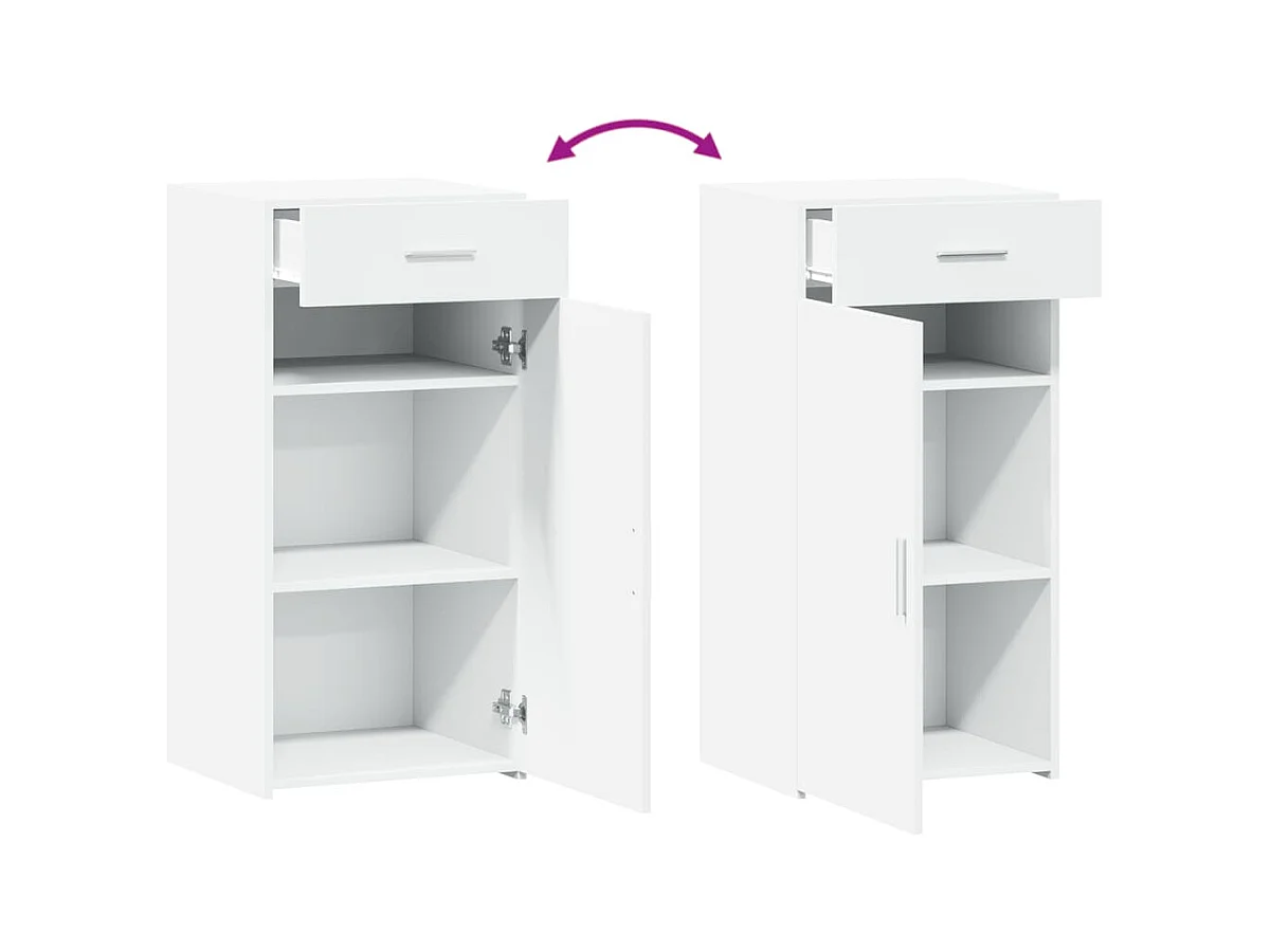 Aparador buffet cómoda mueble mueble de almacenaje organizador cocina salón salón 45 x 42,5 x 93 cm madera contrachapada blanco 02_0030316