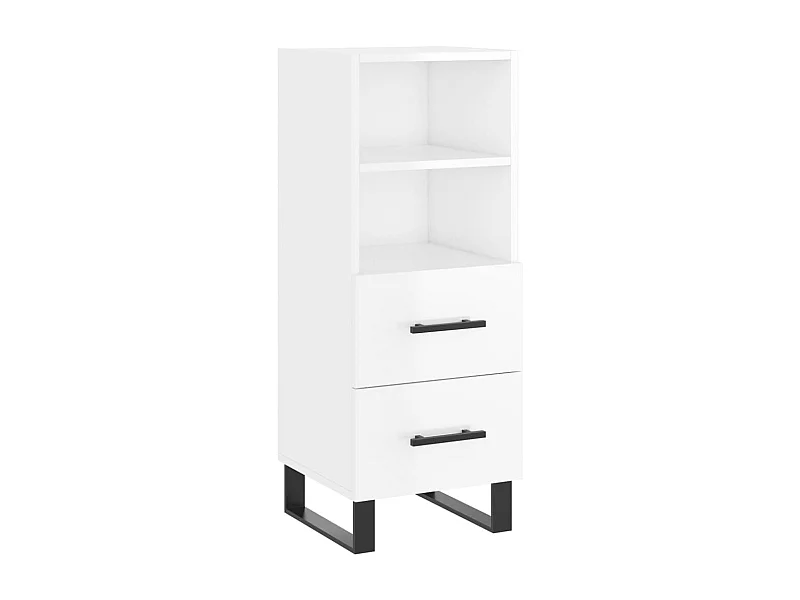 Credenza buffet cassettiera mobile contenitore organizer cucina soggiorno lucido 34,5 x 34 x 90 cm derivati ​​del legno bianco 02_0030633