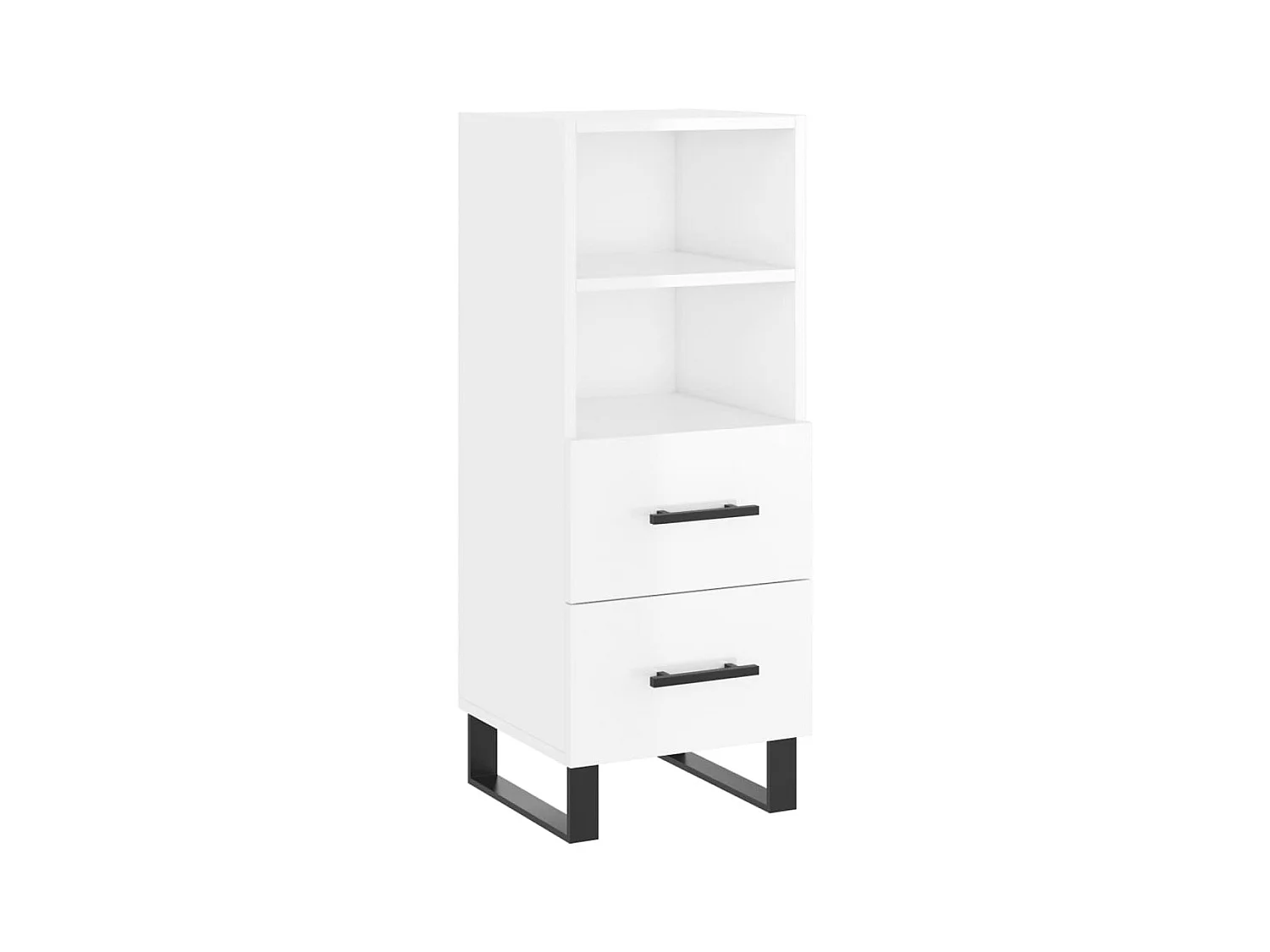 Buffet aparador cômoda armário unidade de armazenamento organizador cozinha sala brilhante 34,5 x 34 x 90 cm madeira trabalhada branca 02_0030633