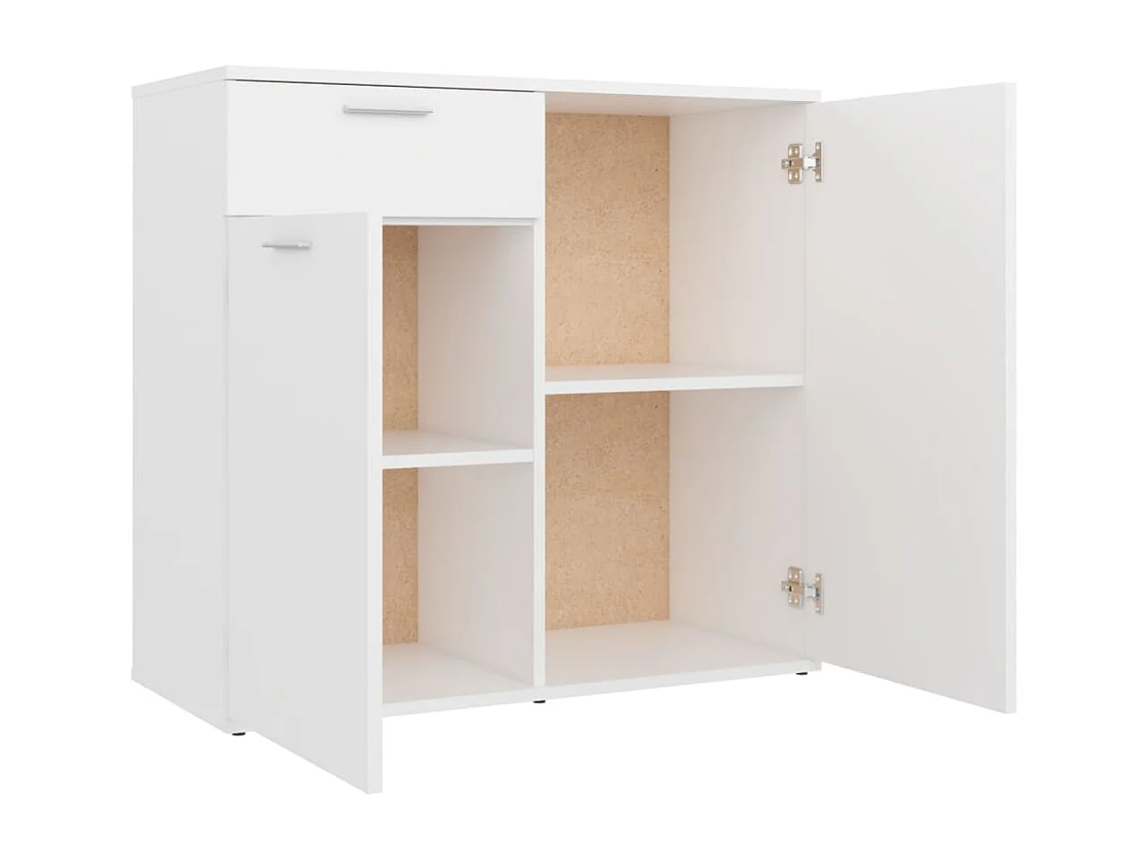 Buffet aparador cômoda armário unidade de armazenamento organizador cozinha sala sala 80 x 36 x 75 cm madeira trabalhada branca 02_0030515