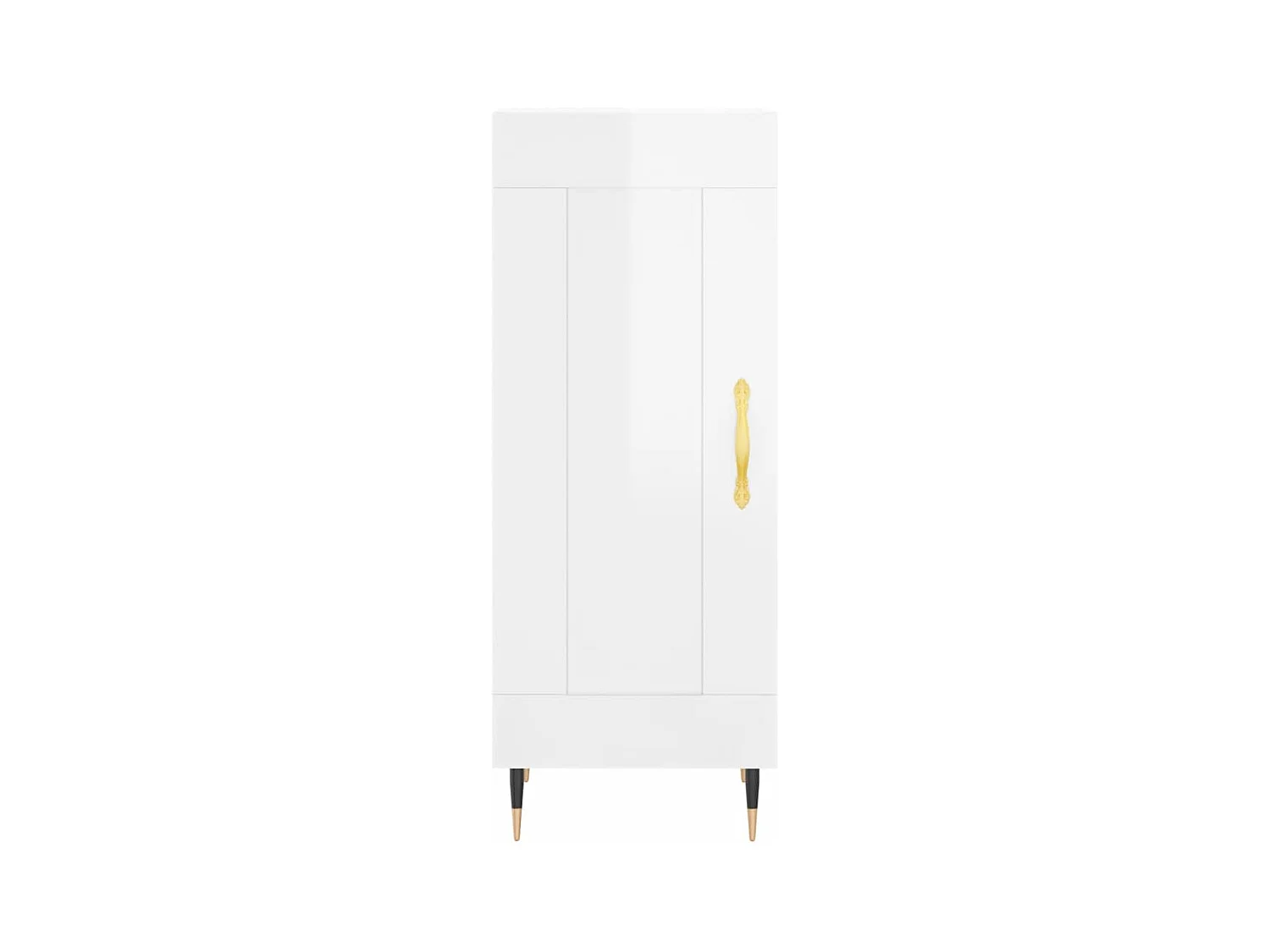 Aparador cómoda cómoda armario mueble organizador cocina salón salón alto brillo 34,5 x 34 x 180 cm madera contrachapada blanco 02_0032821