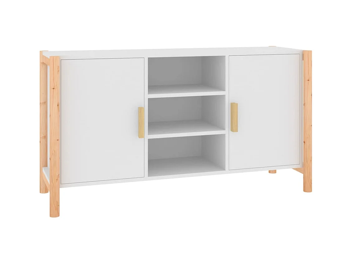 Aparador cômoda armário armário organizador cozinha sala sala 107 x 38 x 60 cm madeira trabalhada branca 02_0030194