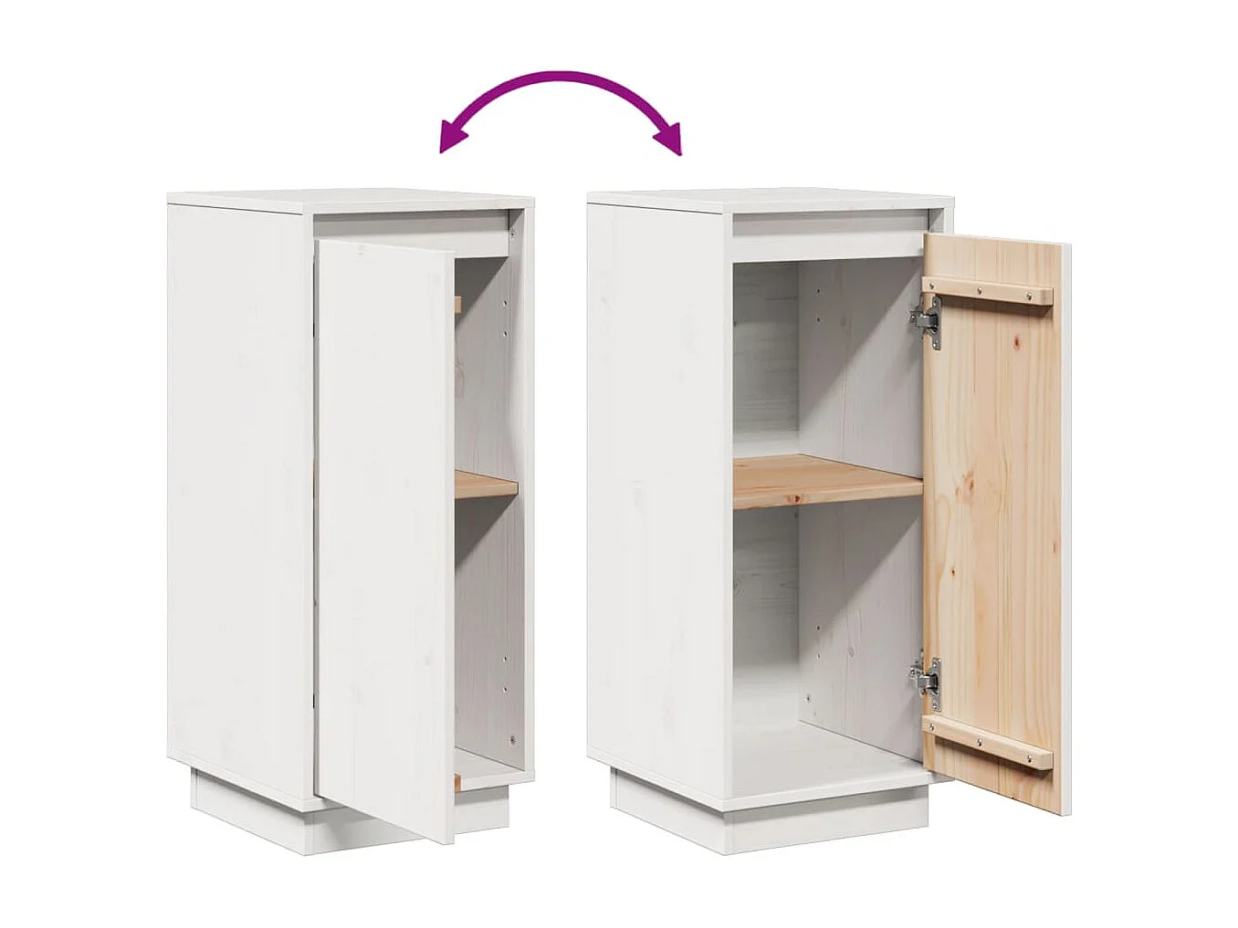 Buffet aparador cômoda armário unidade de armazenamento organizador cozinha sala de estar 31,5 x 34 x 75 cm madeira maciça de pinho branco 02_0030227