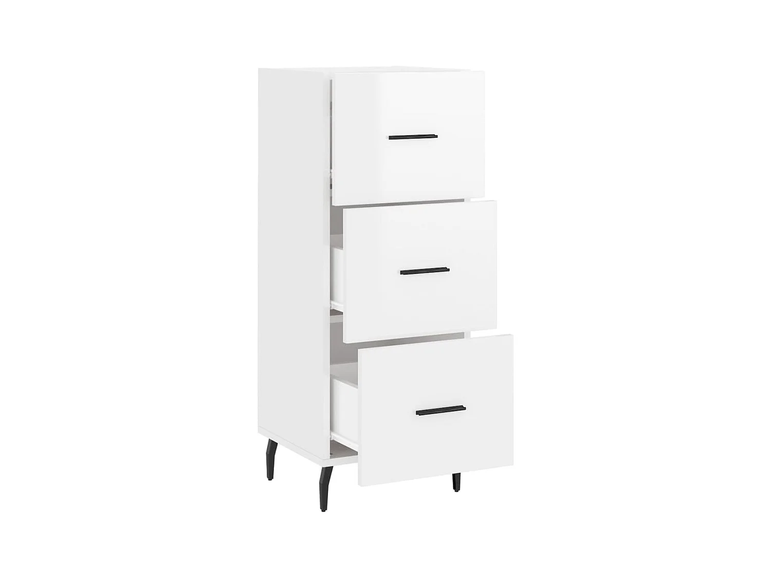 Buffet aparador cômoda armário unidade de armazenamento organizador cozinha sala brilhante 34,5 x 34 x 90 cm madeira trabalhada branca 02_0030613