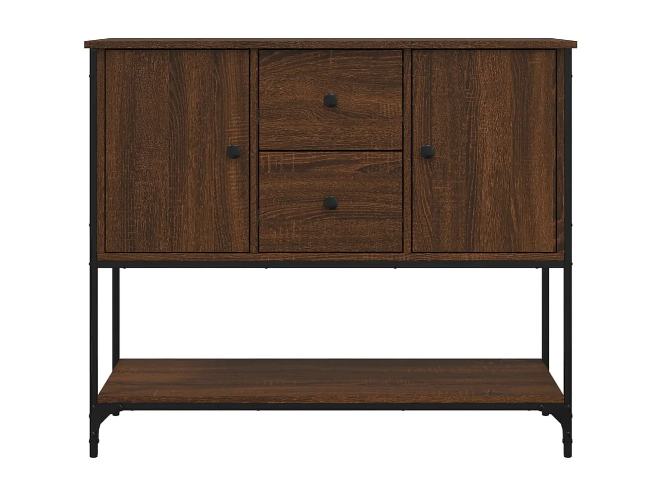 Buffet aparador cômoda armário unidade de armazenamento organizador cozinha sala de estar 100 x 36 x 85 cm madeira trabalhada marrom 02_0031157