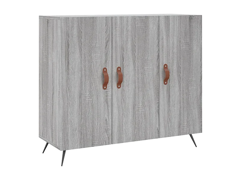 Aparador aparador cómoda armario unidad de almacenamiento organizador cocina salón salón Sonoma 90 x 34 x 80 cm madera contrachapada gris 02_0036552