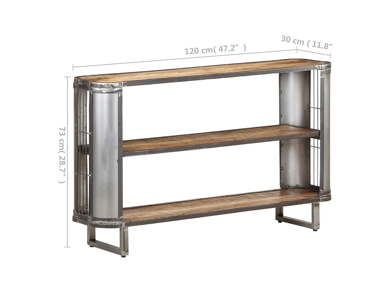 Aparador buffet cómoda armario mueble organizador cocina salón salón 120 x 30 x 73 cm madera maciza de mango marrón 02_0029536