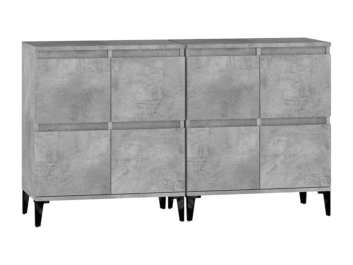 Buffet aparador cômoda armário unidade de armazenamento organizador cozinha sala salas conjunto de 2 60 x 35 x 70 cm madeira trabalhada cinza 02_0036864