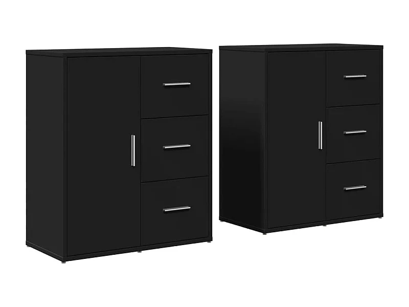 Credenza buffet cassettiera mobile contenitore organizer cucina soggiorno soggiorni set da 2 60 x 31 x 70 cm multistrato nero 02_0036915
