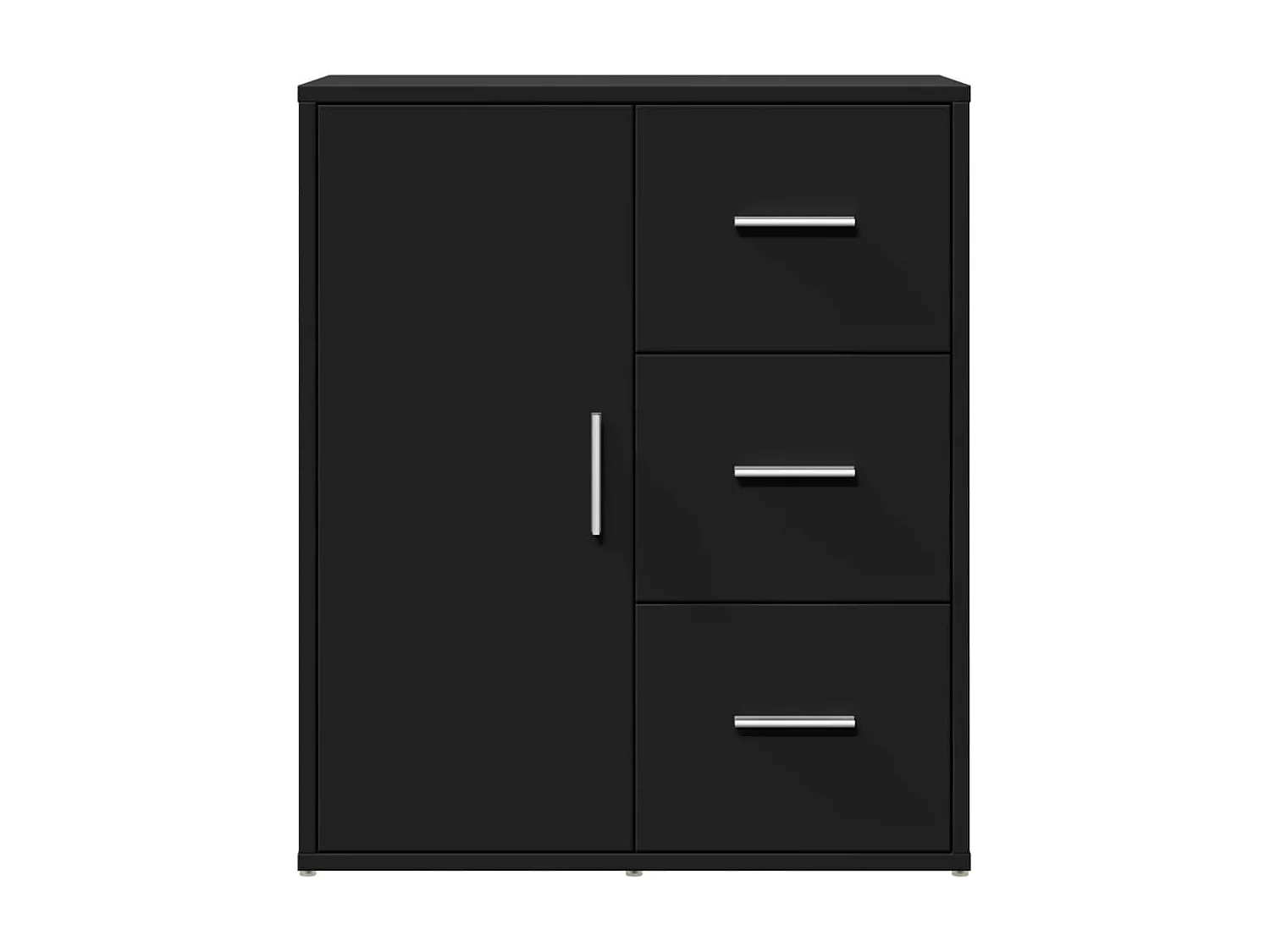 Aparador buffet cómoda armario mueble organizador cocina salón salón juego de 2 60 x 31 x 70 cm madera contrachapada negra 02_0036915