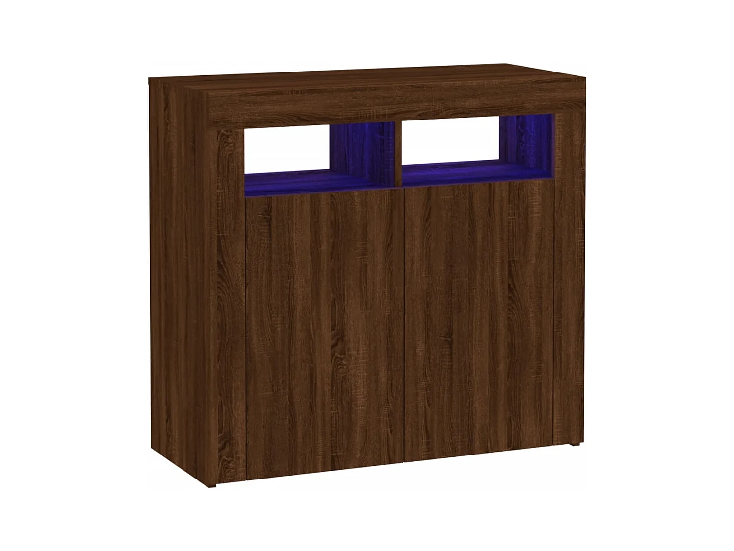 Aparador buffet cômoda armário organizador cozinha sala sala com luzes LED 80 x 35 x 75 cm marrom 02_0029930