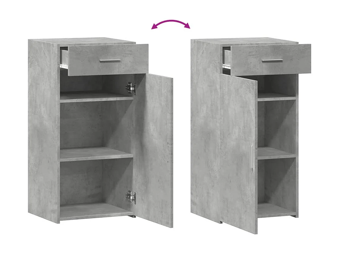 Aparador cómoda cómoda mueble mueble de almacenaje organizador cocina salón salón 45 x 42,5 x 93 cm madera contrachapada gris 02_0031942