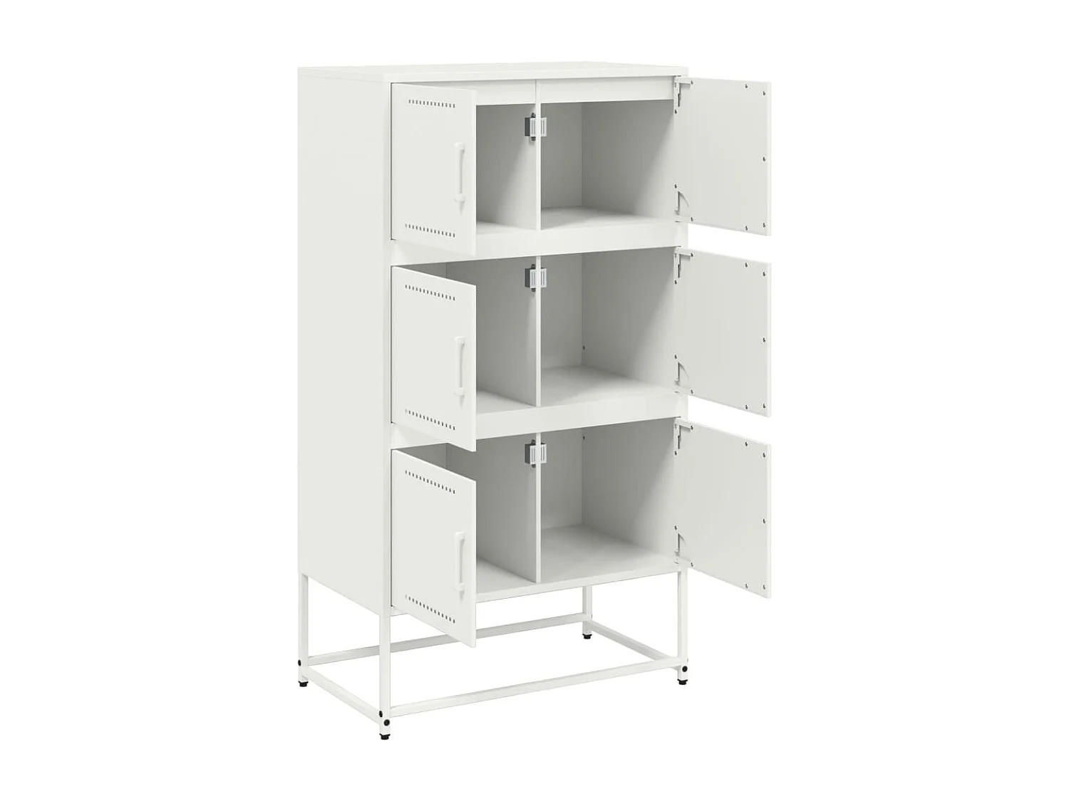 Aparador cómoda cómoda mueble mueble de almacenaje organizador cocina salón salón 68,5 x 38,5 x 123,5 cm acero blanco 02_0036211