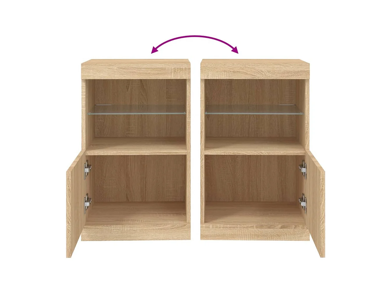 Aparador cômoda armário armário organizador cozinha sala sala com luzes LED sonoma 41 x 37 x 67 cm marrom 02_0029961