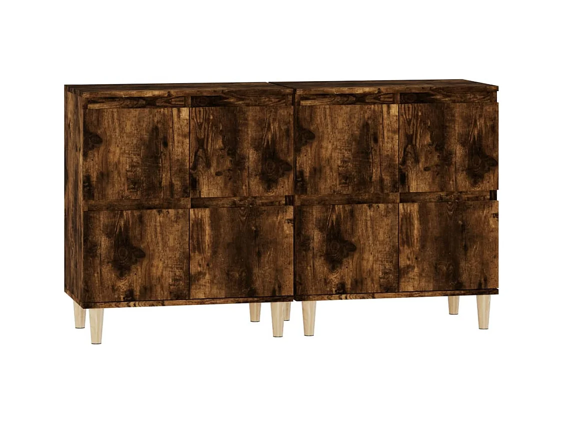 Credenza buffet cassettiera mobile contenitore organizer cucina soggiorno soggiorni set da 2 60 x 35 x 70 cm derivati ​​del legno marrone 02_0036744