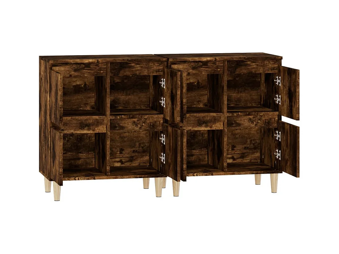 Credenza buffet cassettiera mobile contenitore organizer cucina soggiorno soggiorni set da 2 60 x 35 x 70 cm derivati ​​del legno marrone 02_0036744